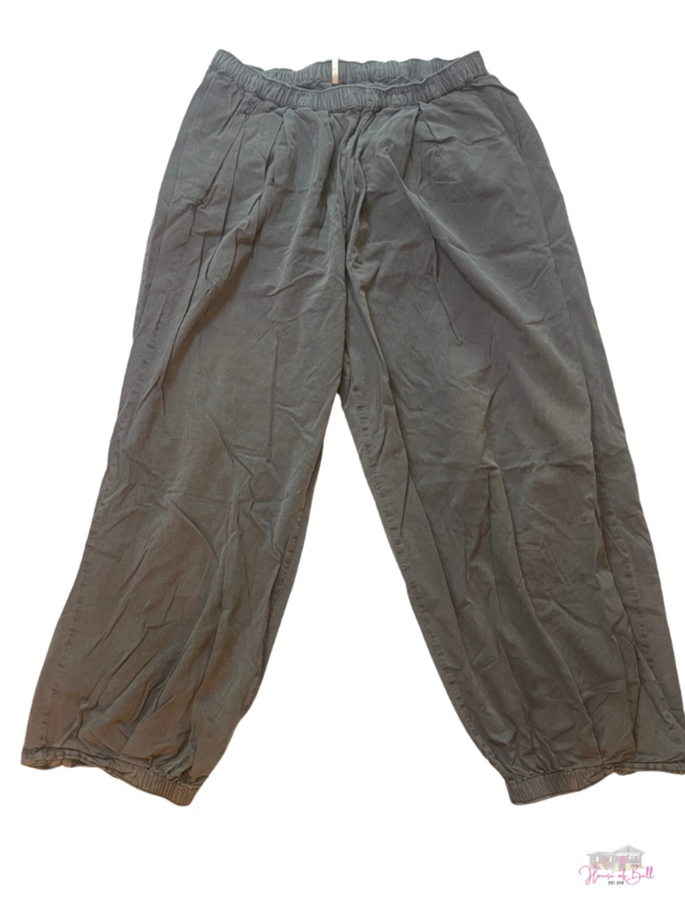 Free People XS Washed Charcoal Grey Balloon Harem Pants Slouchy Barrel Leg
